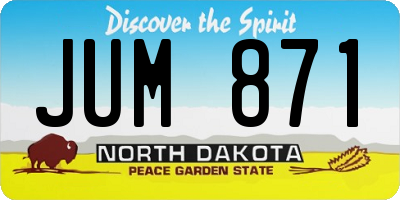 ND license plate JUM871