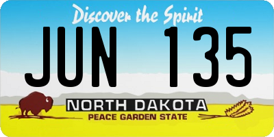 ND license plate JUN135