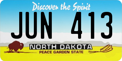 ND license plate JUN413
