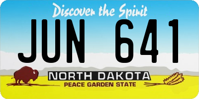 ND license plate JUN641