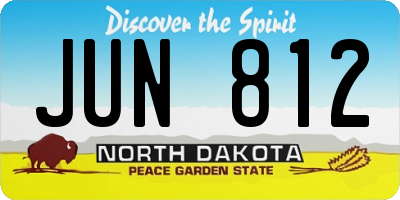 ND license plate JUN812