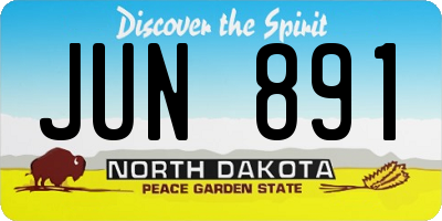 ND license plate JUN891