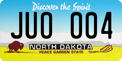 ND license plate JUO004