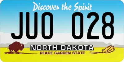 ND license plate JUO028