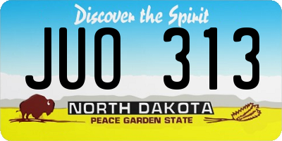 ND license plate JUO313