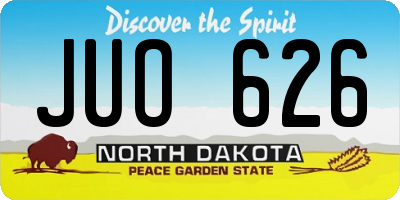 ND license plate JUO626