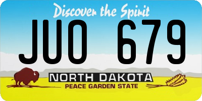 ND license plate JUO679