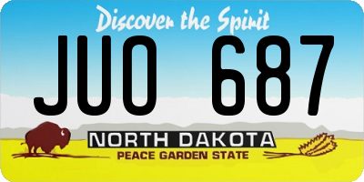 ND license plate JUO687