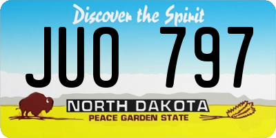 ND license plate JUO797