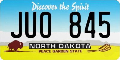 ND license plate JUO845