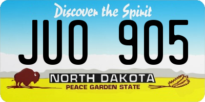ND license plate JUO905