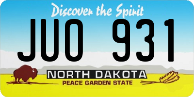ND license plate JUO931