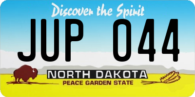 ND license plate JUP044
