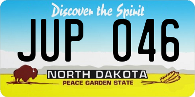 ND license plate JUP046