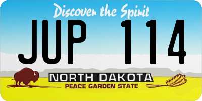 ND license plate JUP114