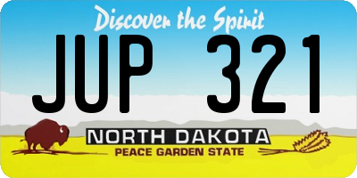ND license plate JUP321