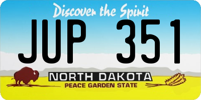 ND license plate JUP351