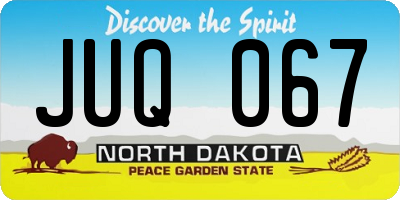 ND license plate JUQ067
