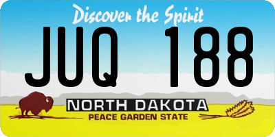 ND license plate JUQ188