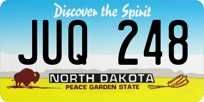 ND license plate JUQ248