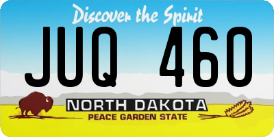 ND license plate JUQ460