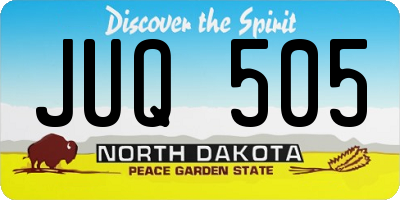 ND license plate JUQ505