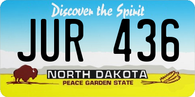 ND license plate JUR436