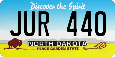 ND license plate JUR440