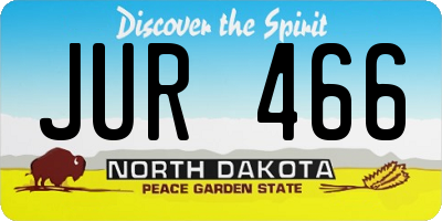 ND license plate JUR466