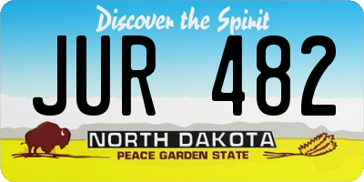 ND license plate JUR482