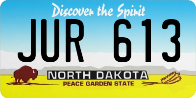 ND license plate JUR613