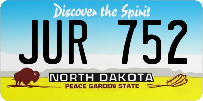 ND license plate JUR752