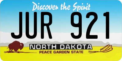 ND license plate JUR921