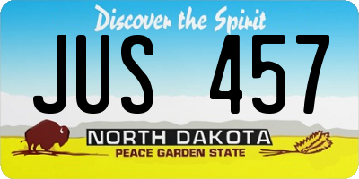 ND license plate JUS457