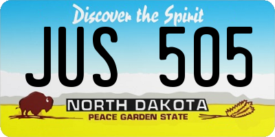ND license plate JUS505