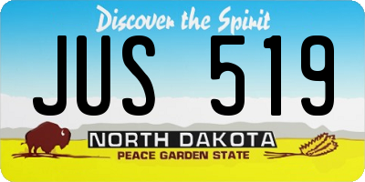 ND license plate JUS519