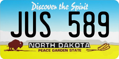 ND license plate JUS589