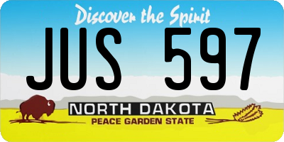 ND license plate JUS597