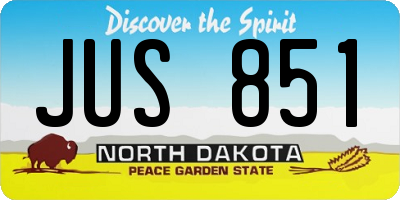 ND license plate JUS851