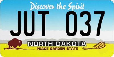 ND license plate JUT037