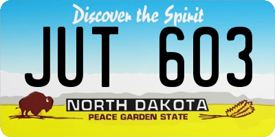 ND license plate JUT603