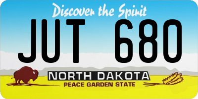 ND license plate JUT680