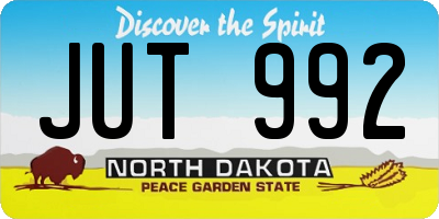 ND license plate JUT992