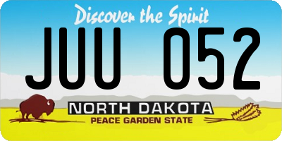 ND license plate JUU052