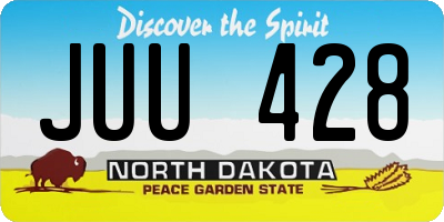 ND license plate JUU428