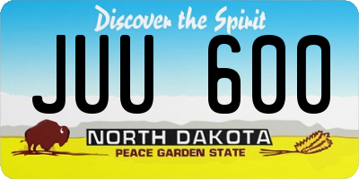 ND license plate JUU600