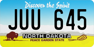 ND license plate JUU645