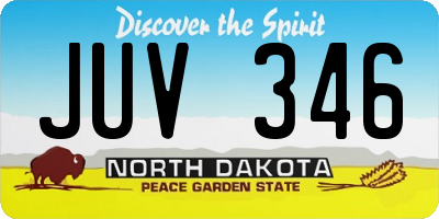 ND license plate JUV346