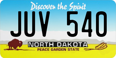 ND license plate JUV540