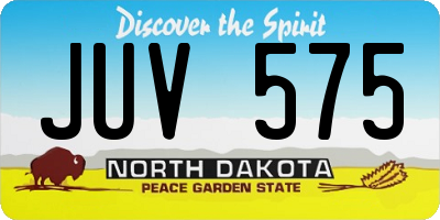 ND license plate JUV575